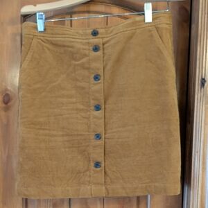 J. Crew Tan Button-Front Mini Skirt